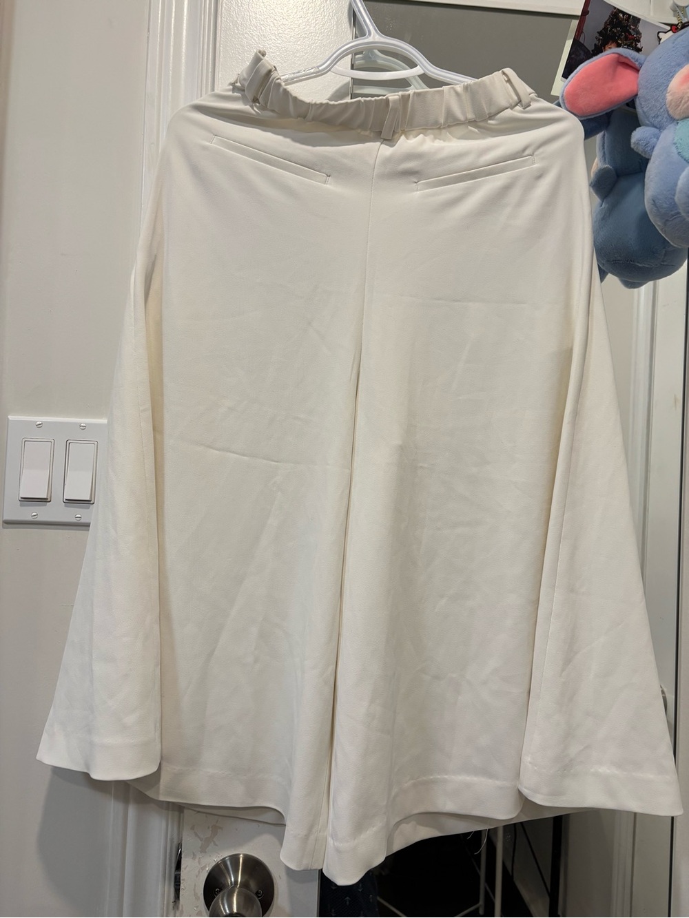 Uniqlo Cream Circle Skirt with Elastic Waist